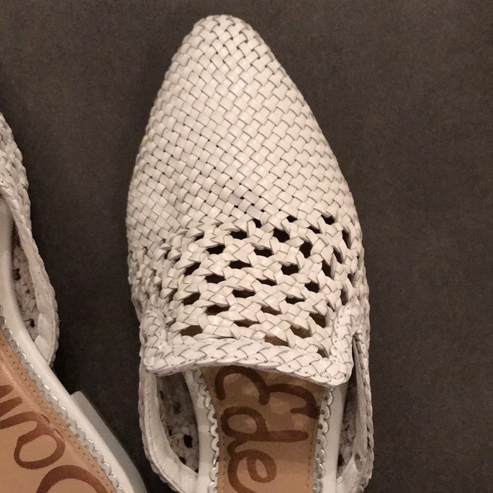 Sam Edelman White Woven Pointed-Toe Flats - Picture 4 of 5